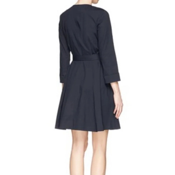 Theory • RARE Navy Mariela Zip Front Poplin Dress - Picture 3 of 7